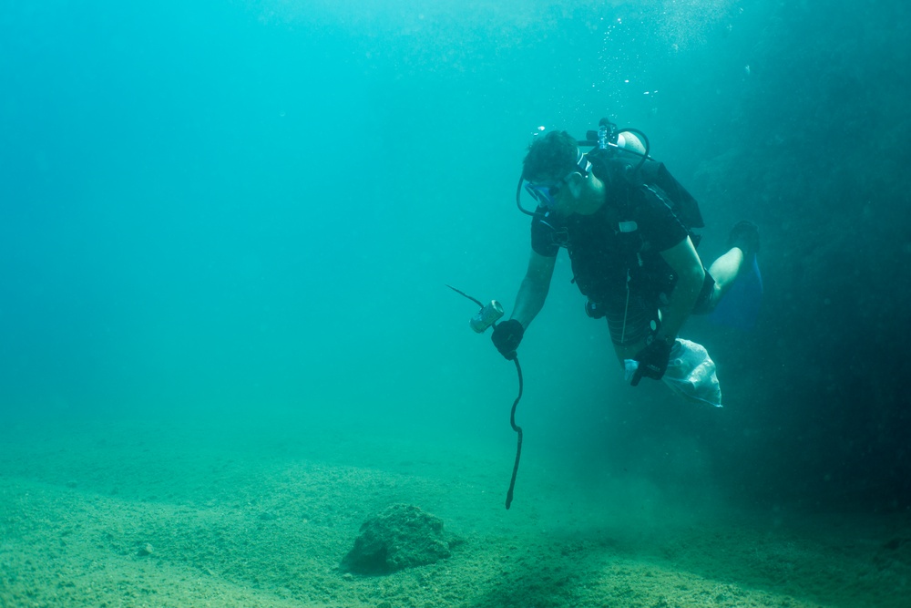 Okinawa divers clean the ocean floor at North Steps