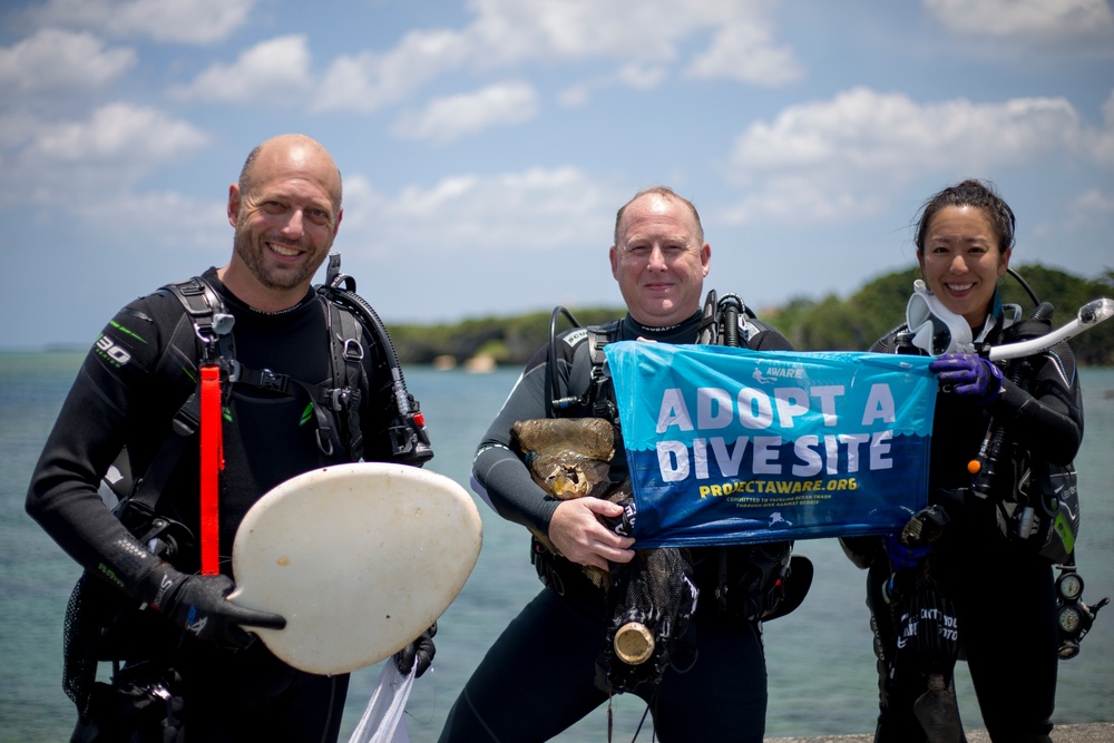 Okinawa divers clean the ocean floor at North Steps