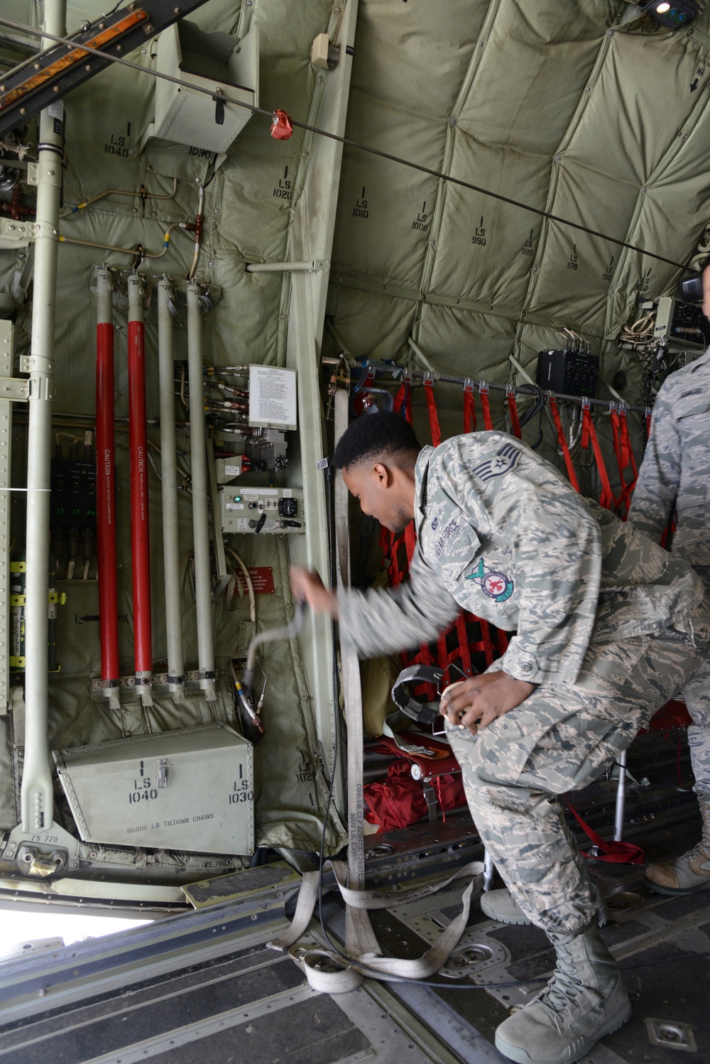 424th Air Base Squadron emergency situation exercise in C 130J Super Hercules Aircraft