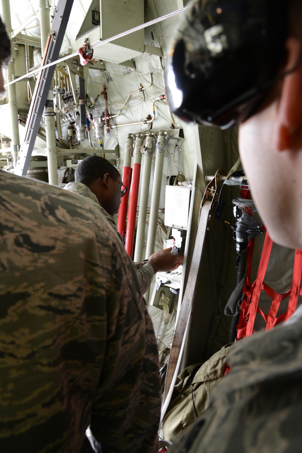 424th Air Base Squadron emergency situation exercise in C 130J Super Hercules Aircraft