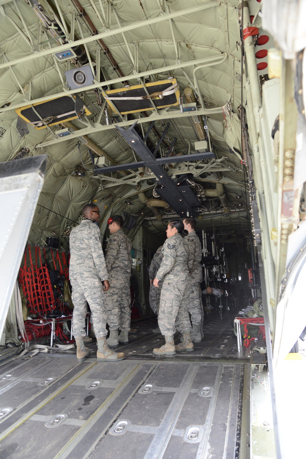 424th Air Base Squadron emergency situation exercise in C 130J Super Hercules Aircraft