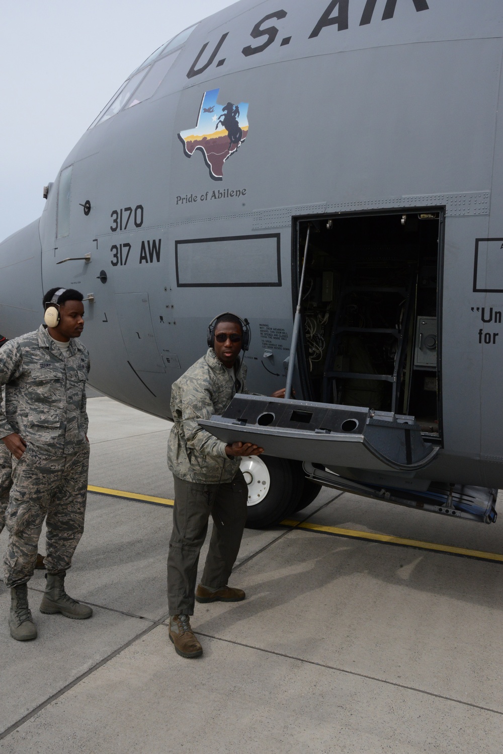 424th Air Base Squadron emergency situation exercise in C 130J Super Hercules Aircraft