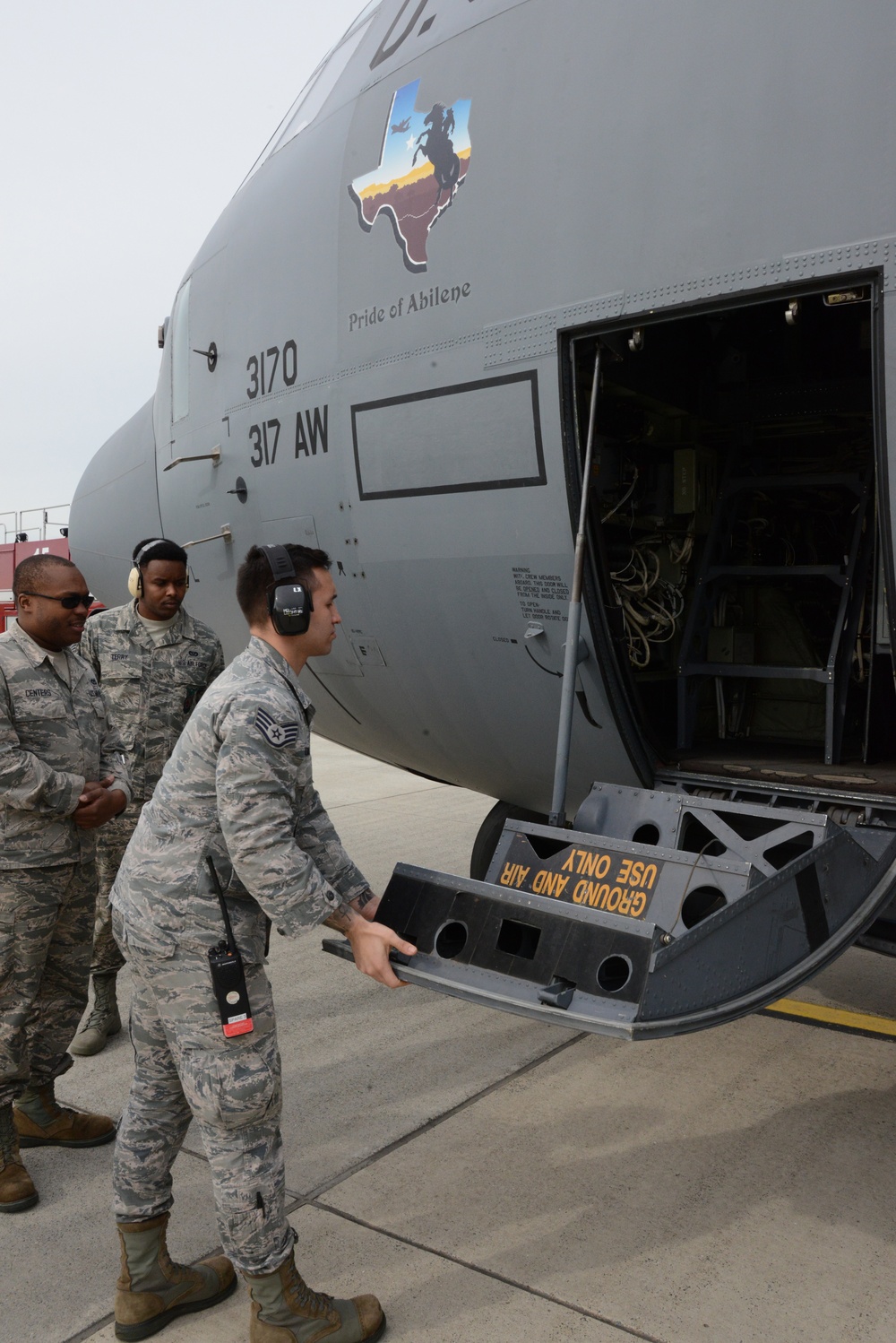 424th Air Base Squadron emergency situation exercise in C 130J Super Hercules Aircraft