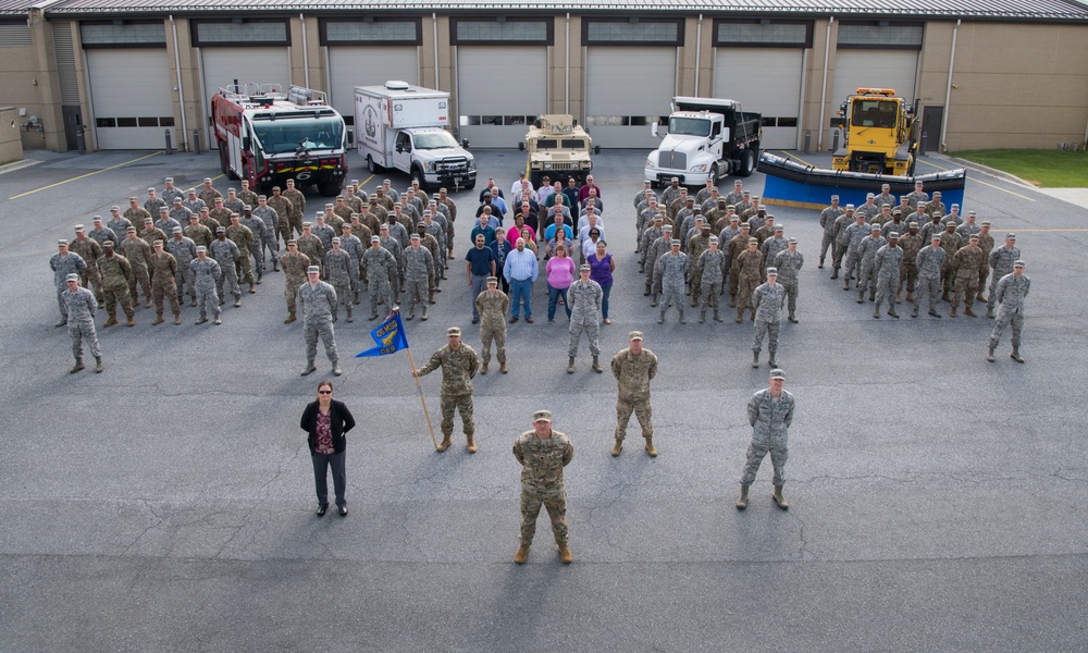 436th Civil Engineer Squadron group photo May 23, 2019