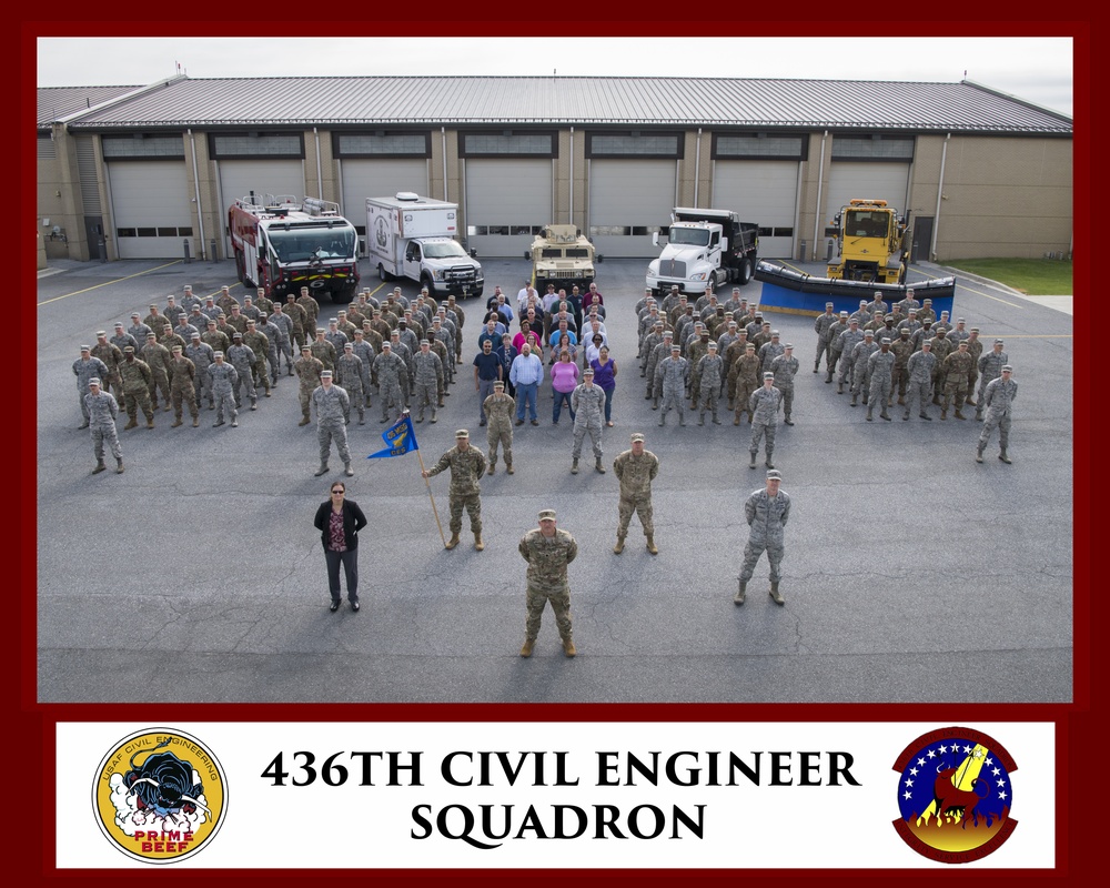 436th Civil Engineer Squadron group photo May 23, 2019