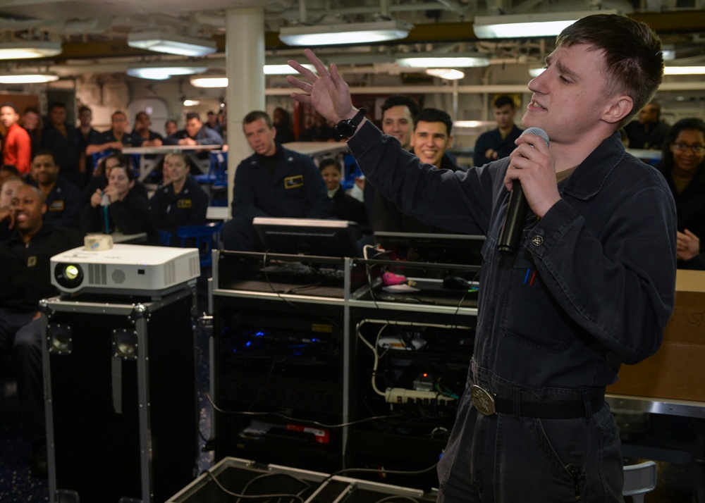 Nimitz Sailors Sing Karaoke