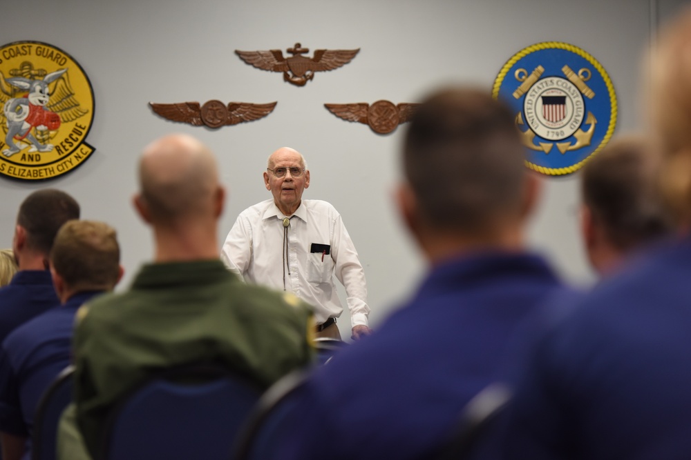 91-year-old Coast Guard veteran visits Air Station Elizabeth City to tour his old unit, offer advice