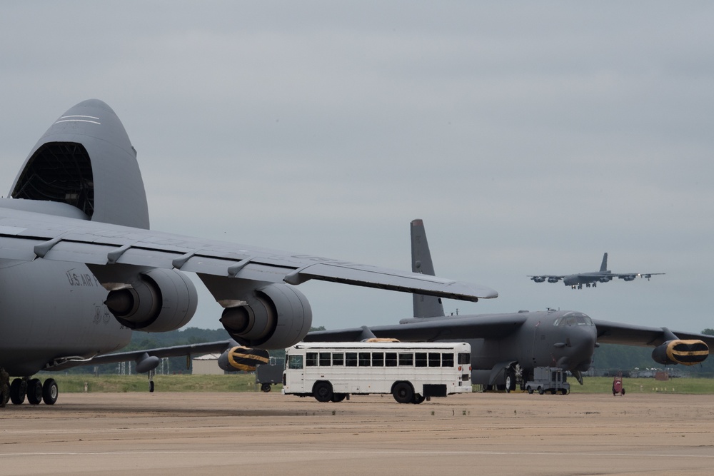 A C-5M Super Galaxy arrives at Barksdale