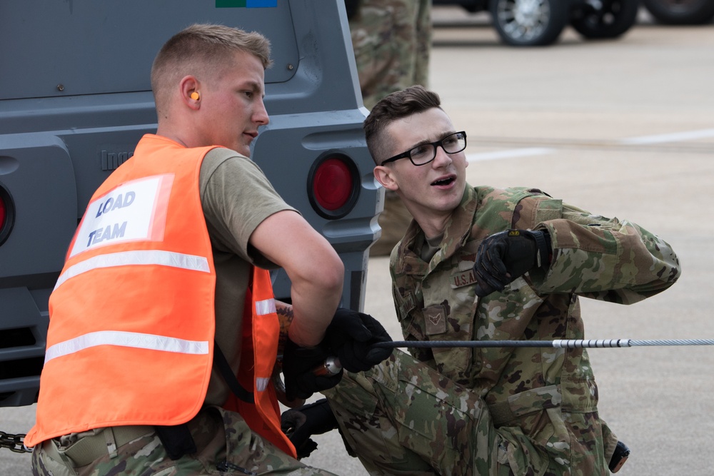 A C-5M Super Galaxy arrives at Barksdale