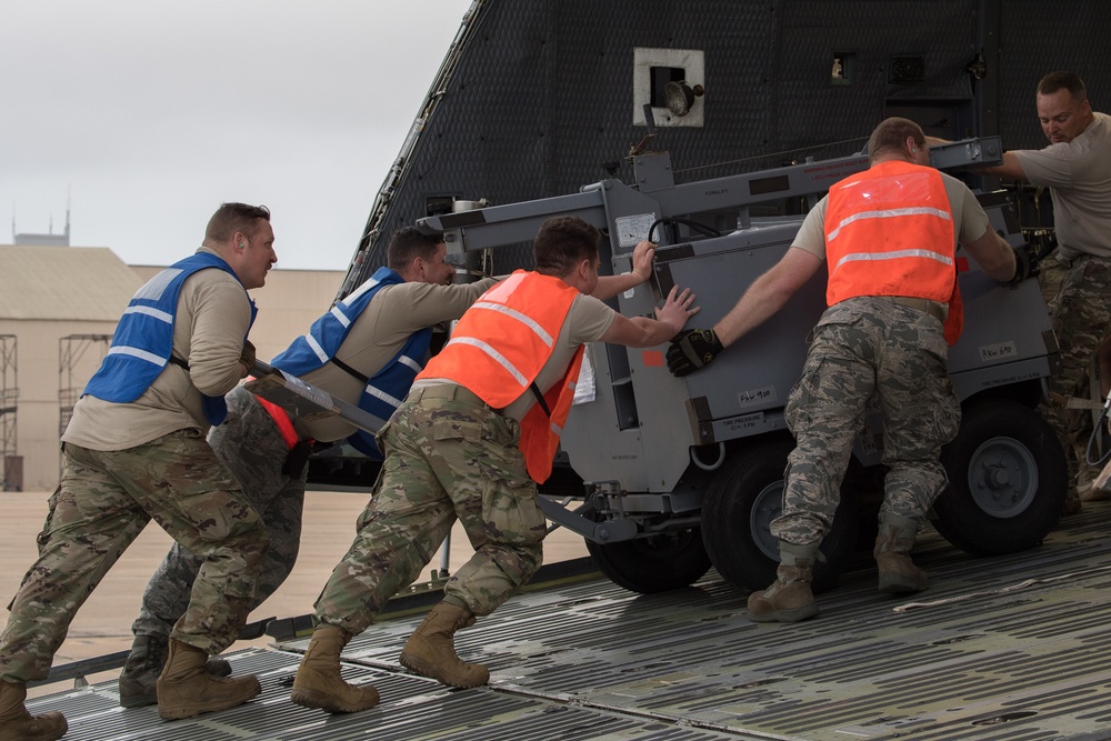 A C-5M Super Galaxy arrives at Barksdale