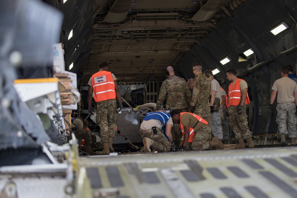A C-5M Super Galaxy arrives at Barksdale