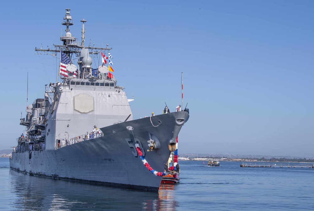 USS Mobile Bay Returns From Deployment