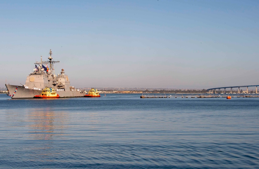 USS Mobile Bay Returns From Deployment