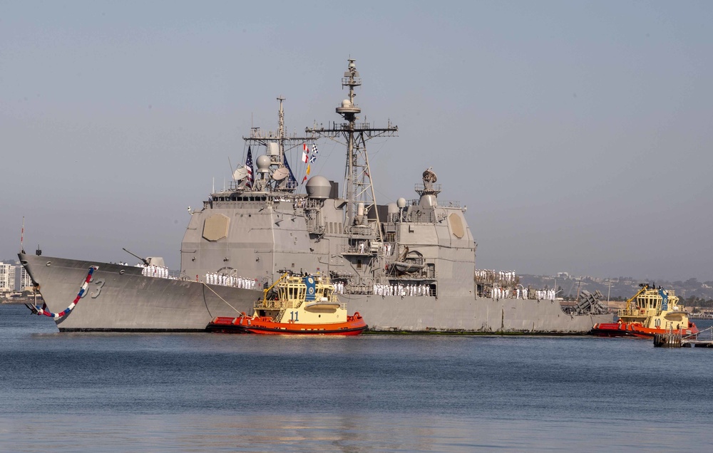 USS Mobile Bay Returns From Deployment