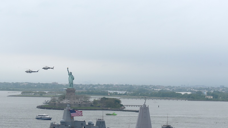 USS New York Leaves after Fleet Week NY