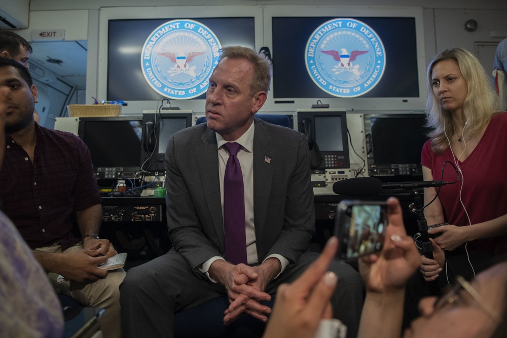 Acting Secretary of Defense Holds In-Flight Press Gaggle