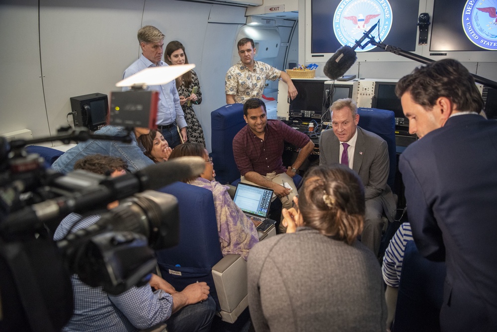 Acting Secretary of Defense Holds In-Flight Press Gaggle