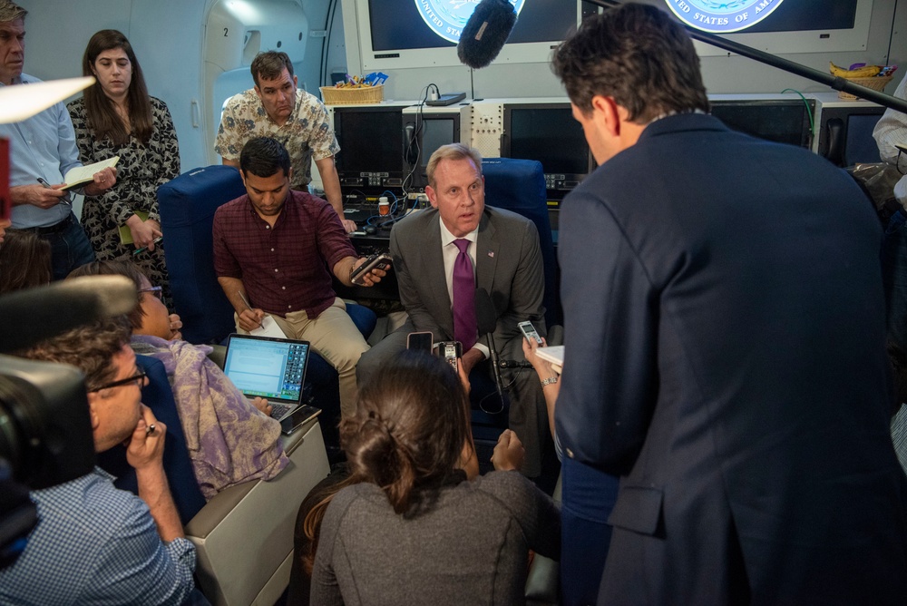 Acting Secretary of Defense Holds In-Flight Press Gaggle