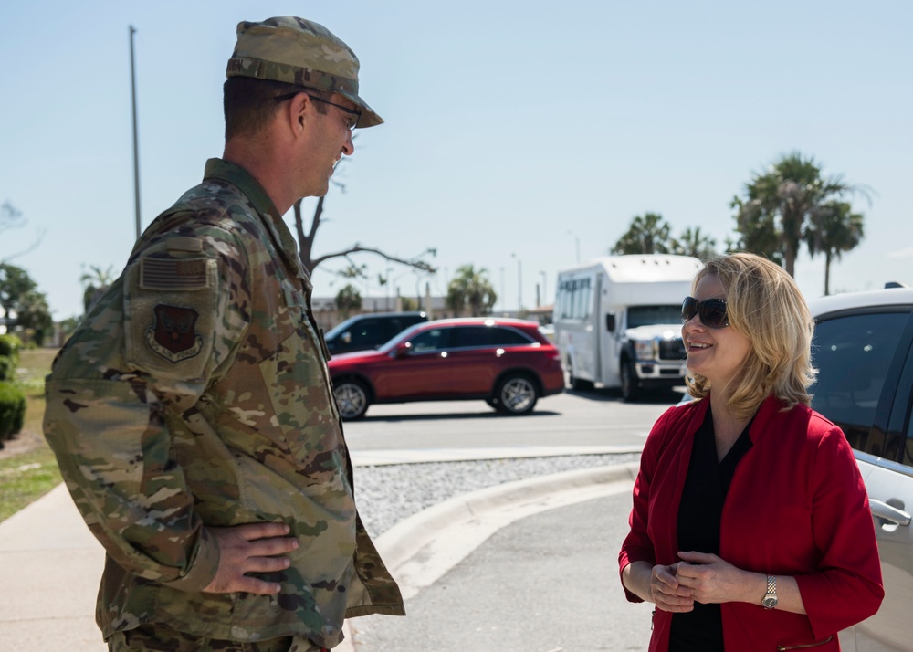 Marilyn M. Thomas visits Tyndall AFB