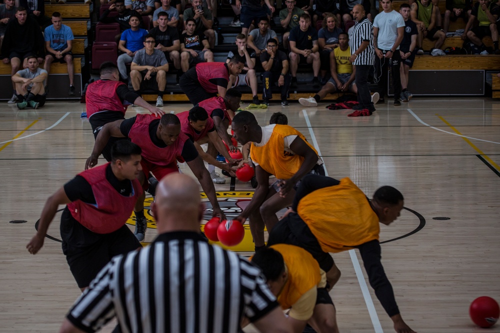 U.S. Marines compete in the Commanding General's Cup Dodgeball Tournament