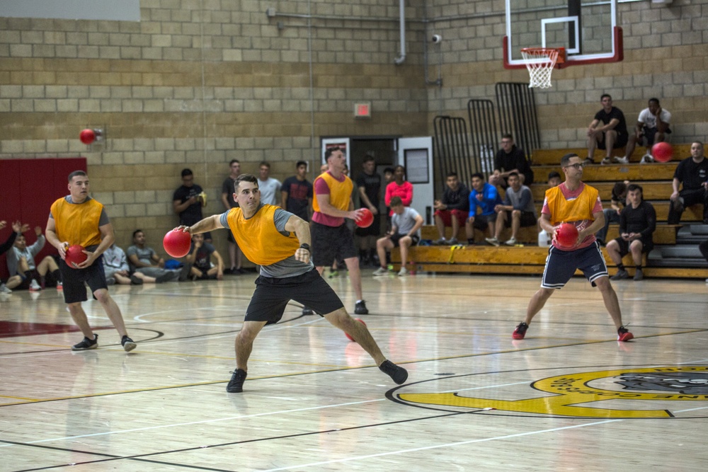 U.S. Marines compete in the Commanding General's Cup Dodgeball Tournament