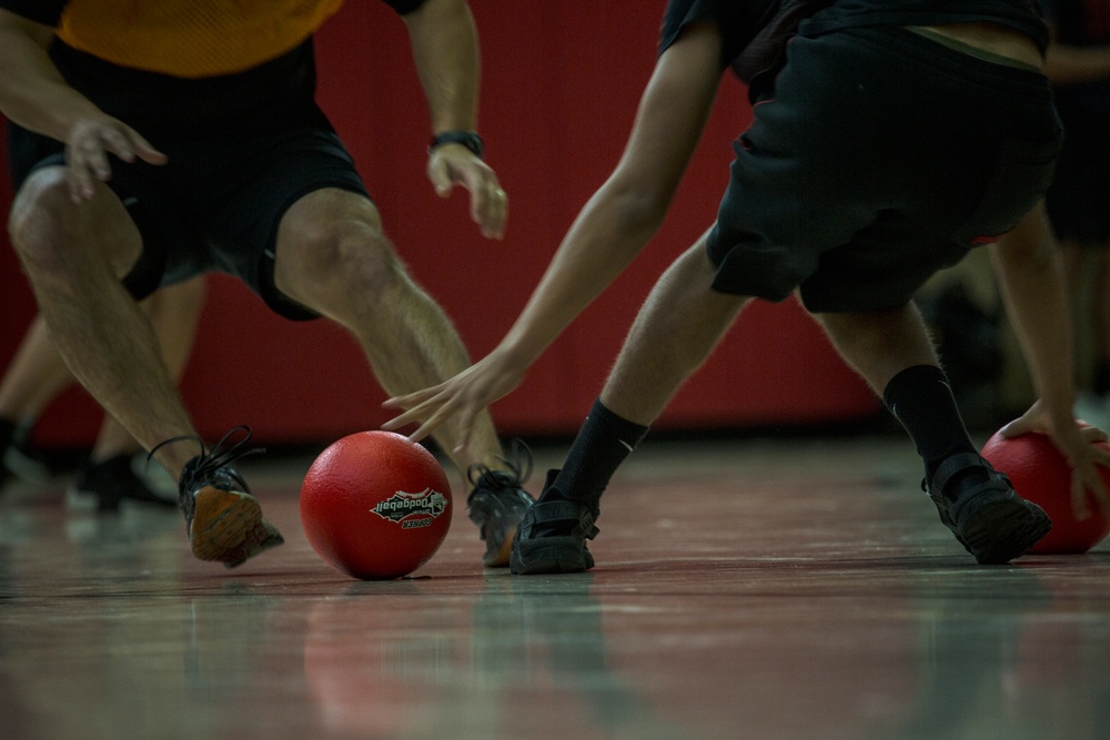 U.S. Marines compete in the Commanding General's Cup Dodgeball Tournament