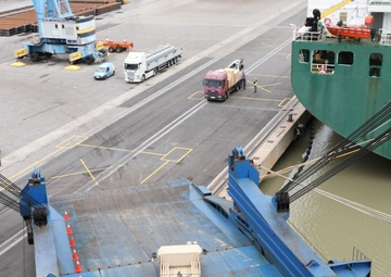 U.S. Soldiers conduct port operations in Slovenia