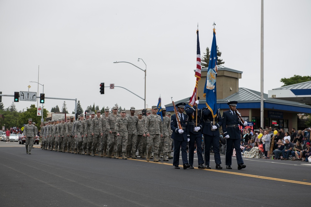 Travis AFB Marches in Vacaville Fiesta Days Parade