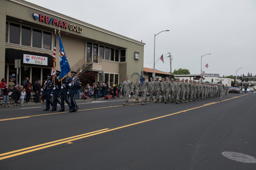 Travis AFB Marches in Vacaville Fiesta Days Parade