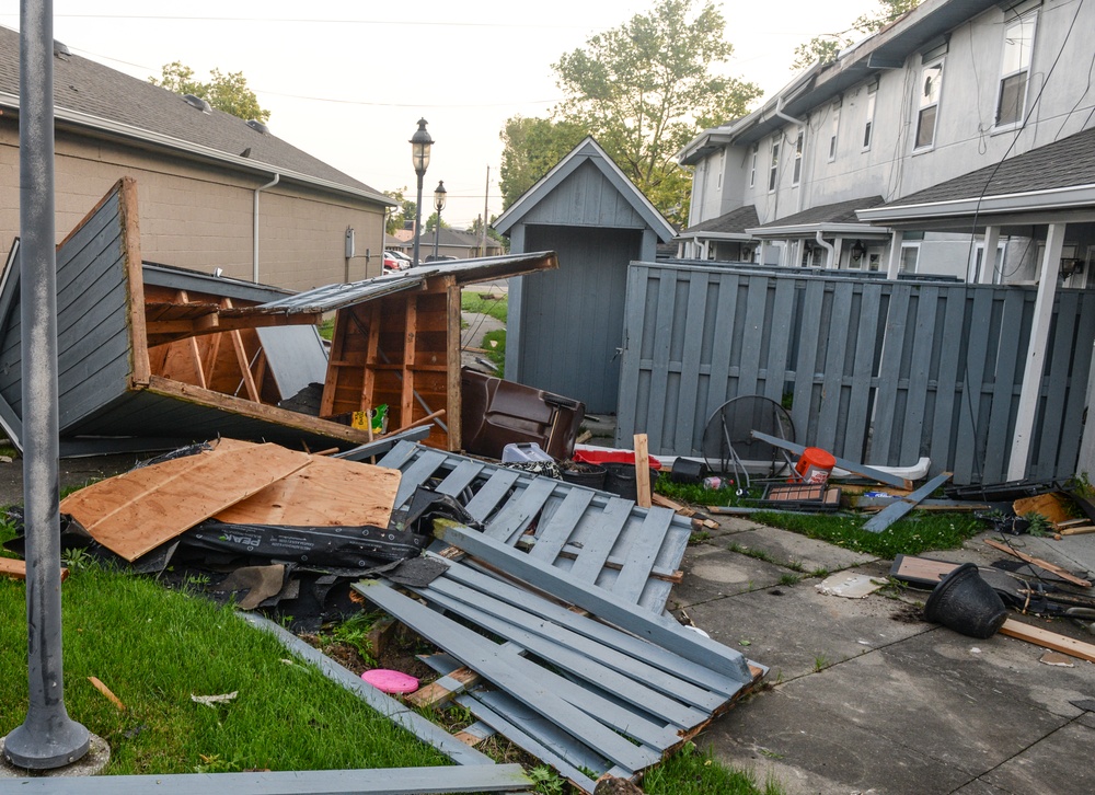 Housing area damaged by storm