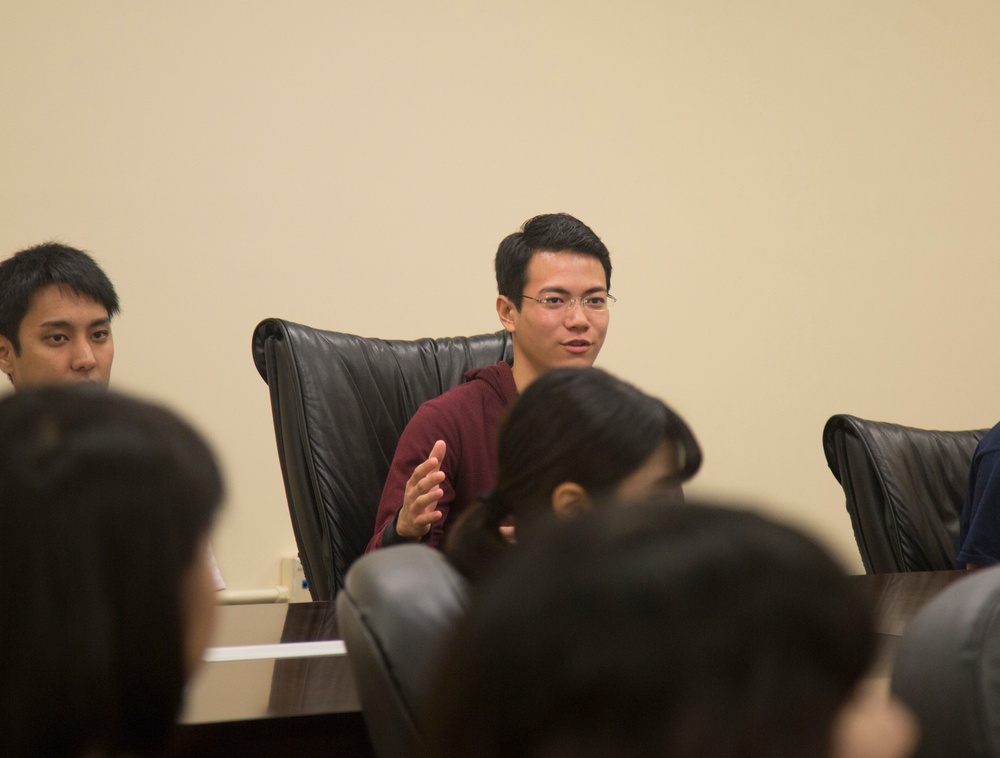 Okinawa University students learn about Marines, visit historical display on Camp Kinser