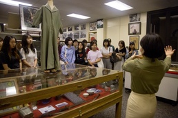 Okinawa University students learn about Marines, visit historical display on Camp Kinser