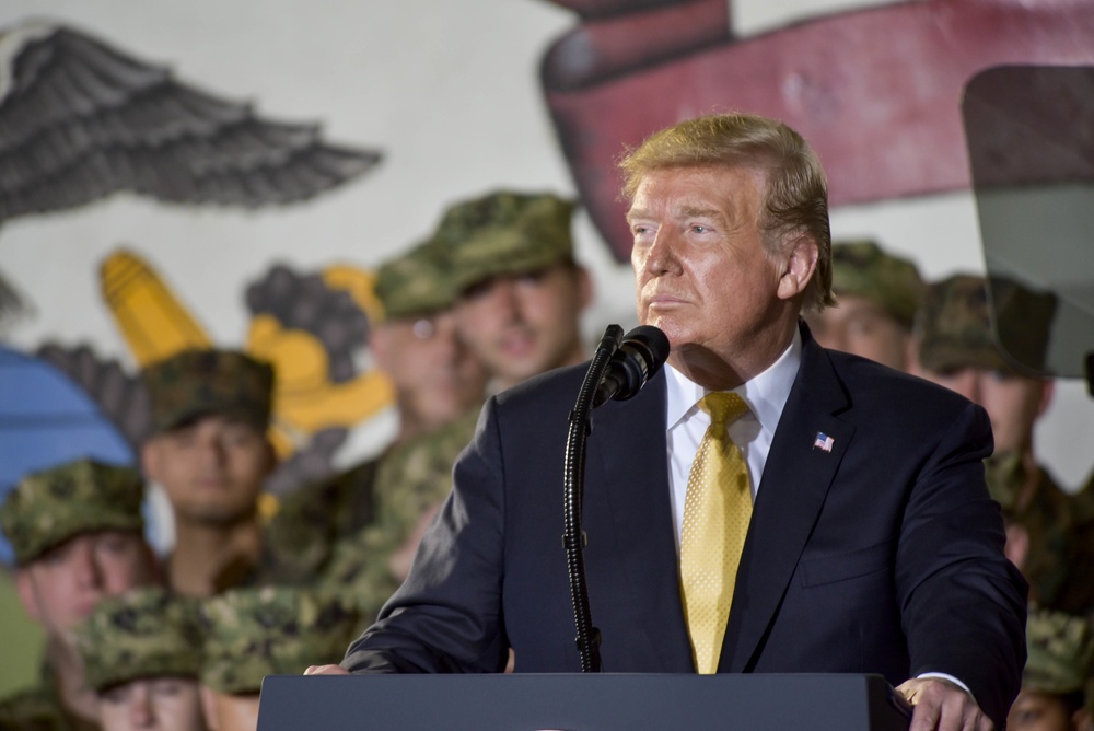 PRESIDENT TRUMP VISITS USS WASP (LHD 1)