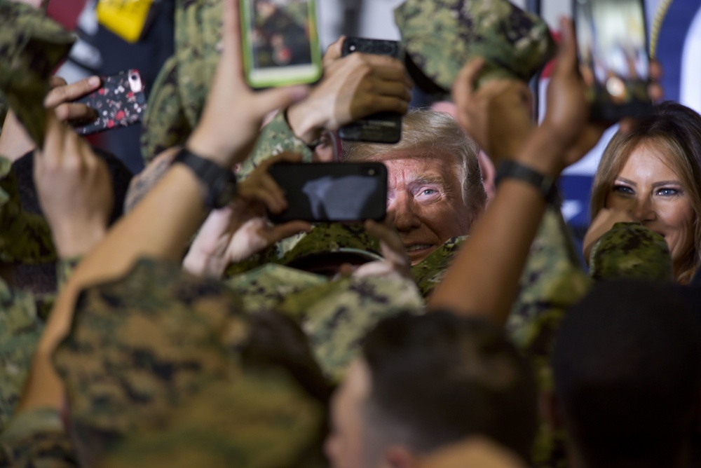 PRESIDENT TRUMP VISITS USS WASP (LHD 1)