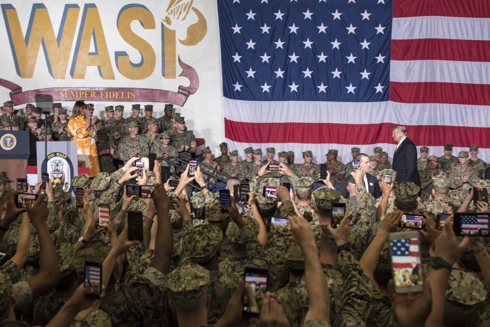 PRESIDENT TRUMP VISITS USS WASP (LHD 1)