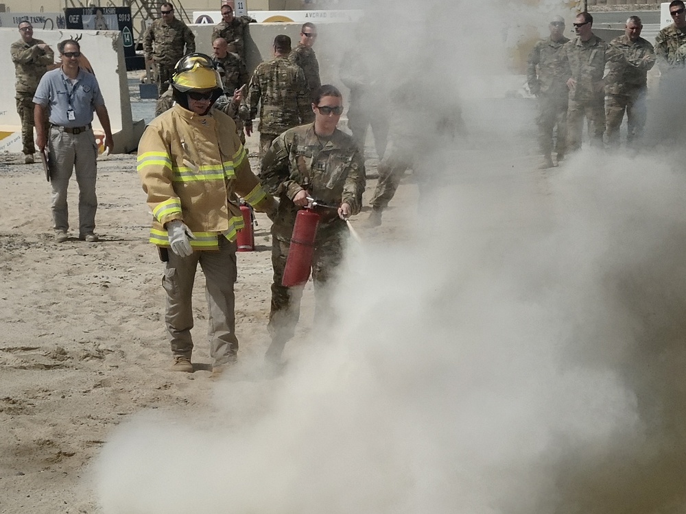 Deployed California Soldiers Conduct Fire Safety Training