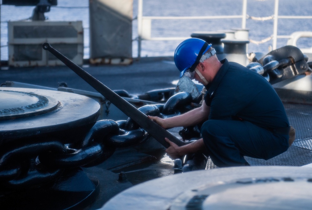 USS Harpers Ferry Conducts Sea and Anchor