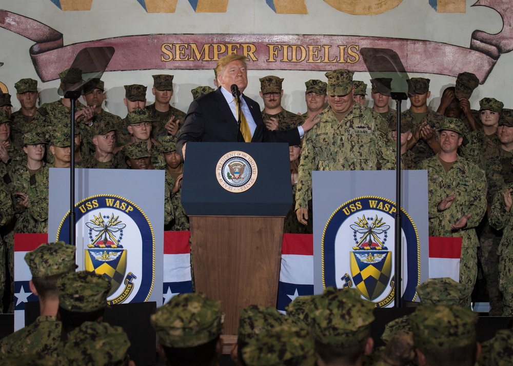 POTUS visits USS Wasp (LHD 1)