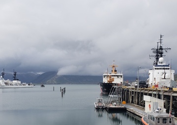 Coast Guard Cutters moored in Kodiak, Alaska