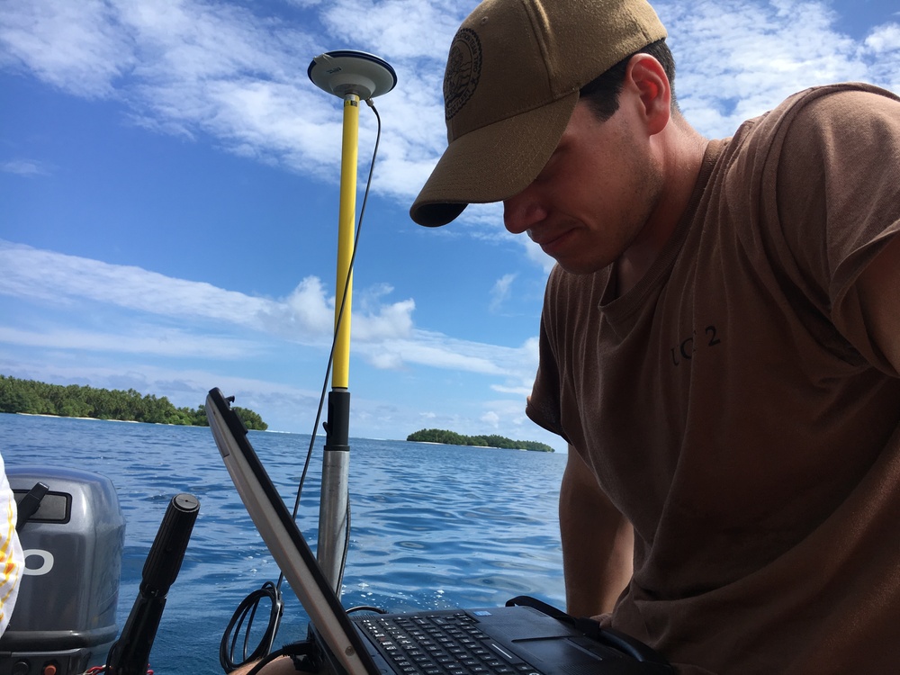 UCT2 Conducts hydrographic surveys and maritime infrastructure assessments at Kapingamarangi Atoll, Federated States of Micronesia (FSM) during Pacific Partnership 2019