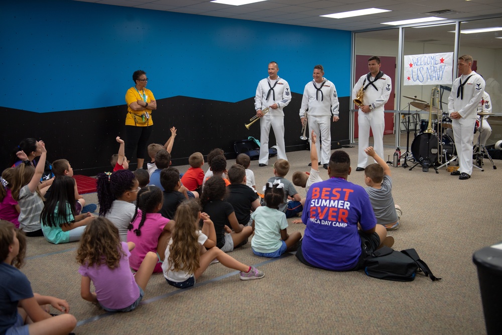 Navy Band Plays Music for Kids at YMCA