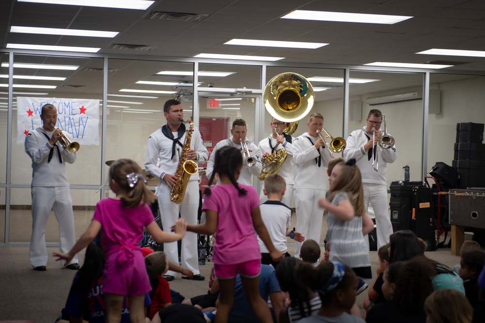 Navy Band Plays Music for Kids at YMCA