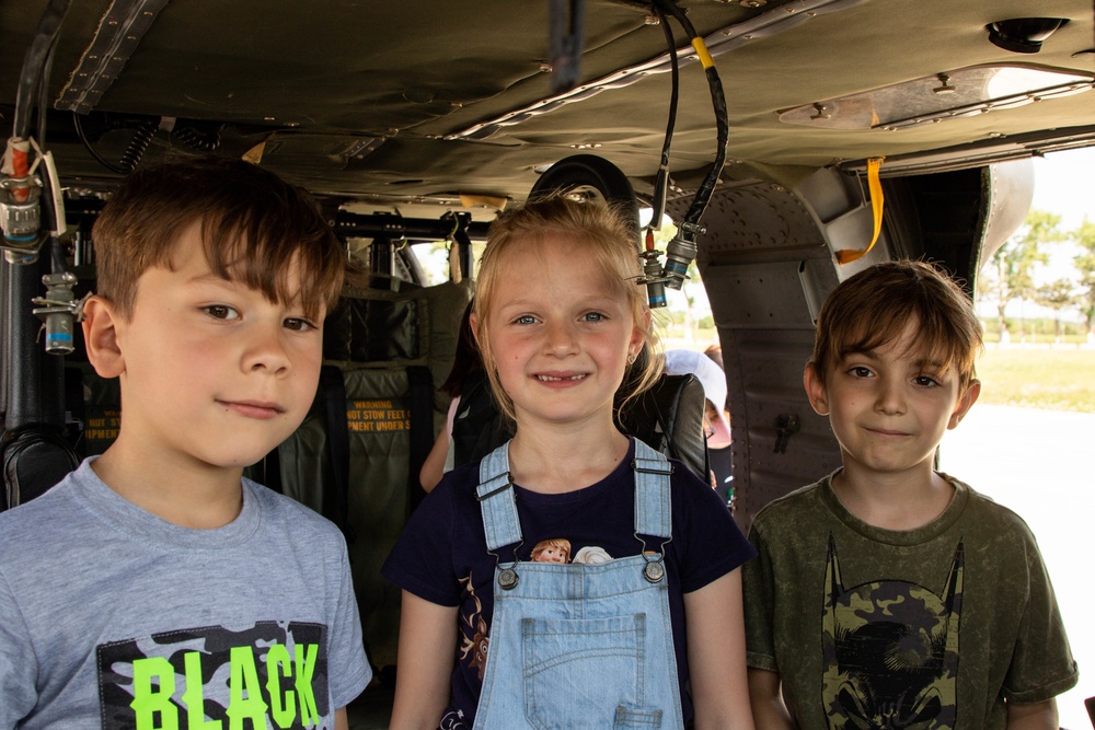 School field trip with multinational service members