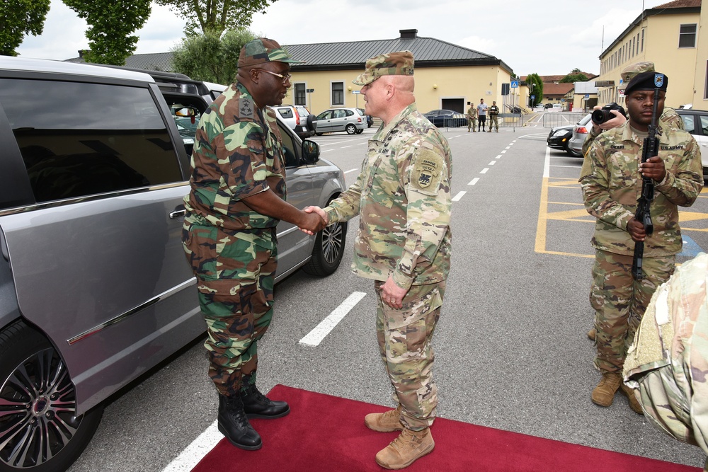 General Jaque Raul visits at Caserma Ederle in Vicenza, Italy.