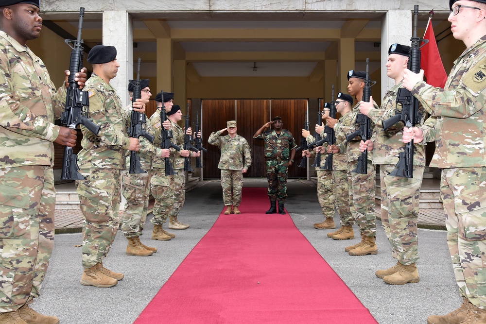General Jaque Raul visits at Caserma Ederle in Vicenza, Italy.