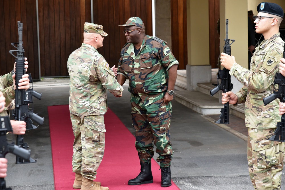 General Jaque Raul visits at Caserma Ederle in Vicenza, Italy.