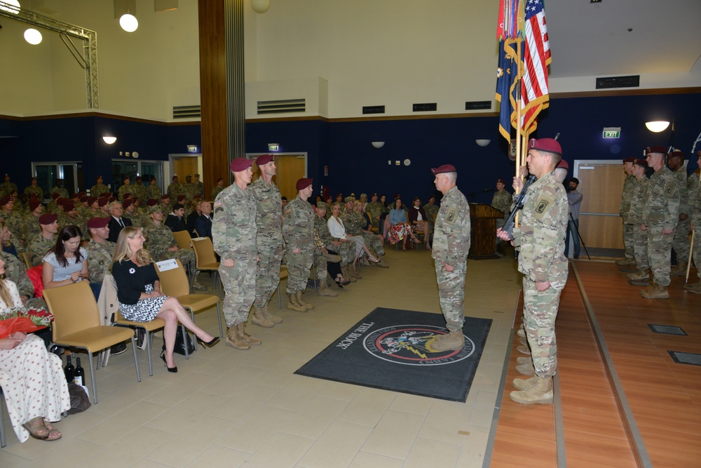 2nd Battalion, 503rd Infantry Regiment, 173rd Airborne Brigade change of command ceremony, Caserma Del Din, Vicenza, Italy May 29, 2019