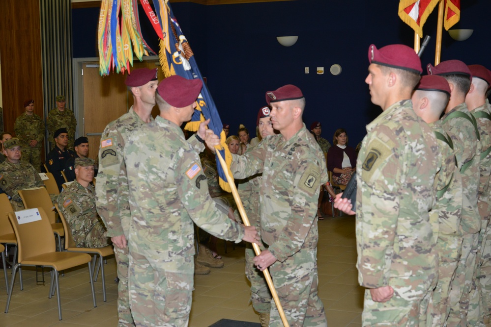 2nd Battalion, 503rd Infantry Regiment, 173rd Airborne Brigade change of command ceremony, Caserma Del Din, Vicenza, Italy May 29, 2019