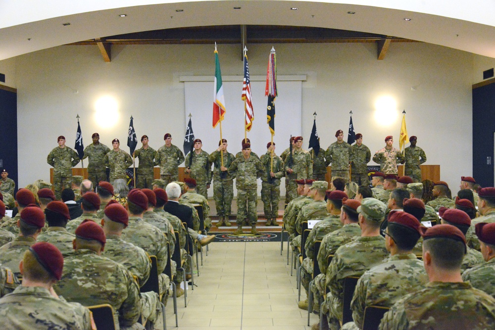 2nd Battalion, 503rd Infantry Regiment, 173rd Airborne Brigade change of command ceremony, Caserma Del Din, Vicenza, Italy May 29, 2019