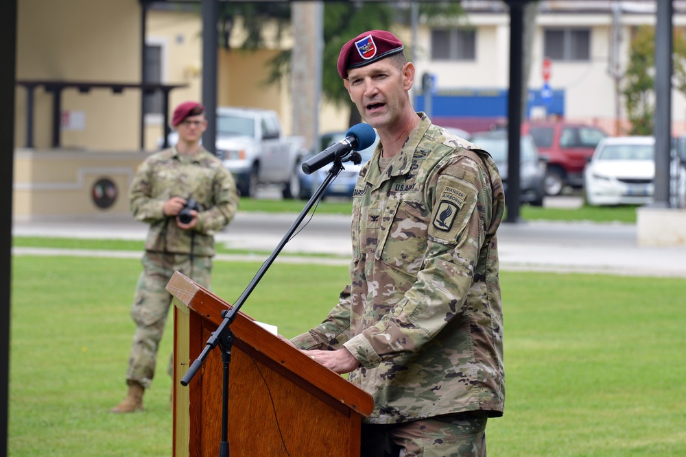 Change of Command Ceremony, 1st Battalion 503rd Infantry Regiment, 173rd Airborne Brigade